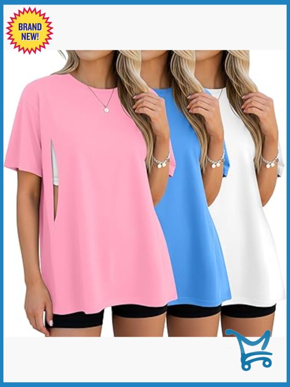 Oversize Nursing Breastfeeding Shirts Maternity Tops 3 Pack